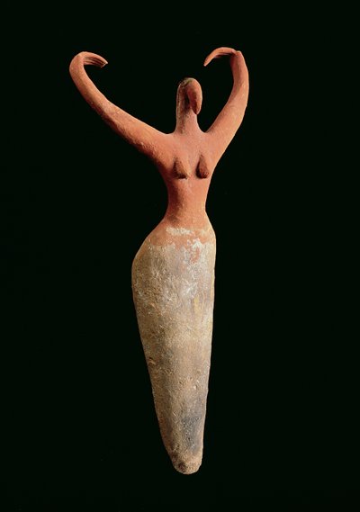 Weibliche Figurine, aus El Mamariya (ca. 3600-3500 v. Chr.) (bemalte Terrakotta) von Naqada I Period Egyptian